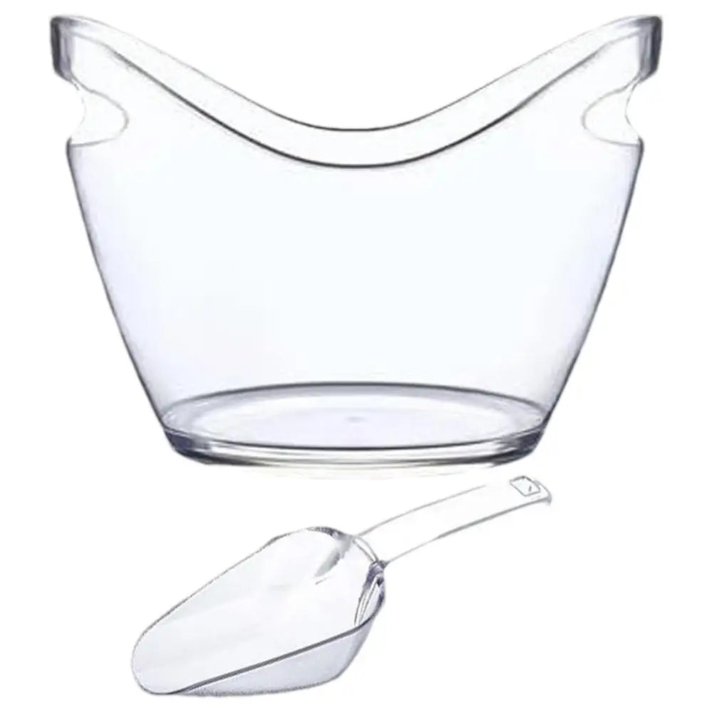 Clear Ice Bucket Beverage Tub with 2 Scoops Handle Cooling Large Ice Bucket for Wine Champagne Bar Supplies for Family reunion Machine à Glaçons®