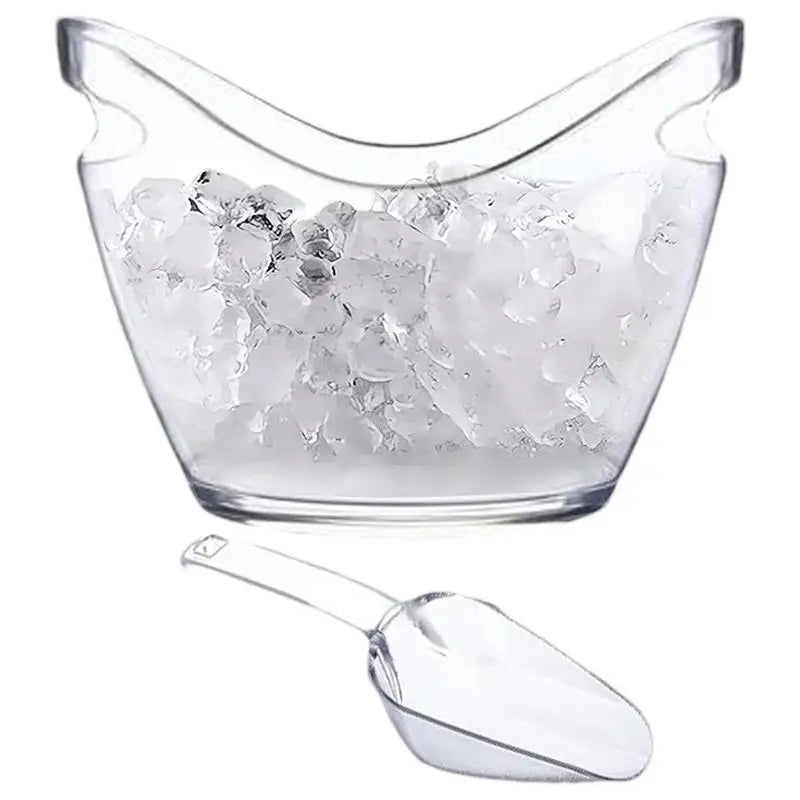 Clear Ice Bucket Beverage Tub with 2 Scoops Handle Cooling Large Ice Bucket for Wine Champagne Bar Supplies for Family reunion Machine à Glaçons®